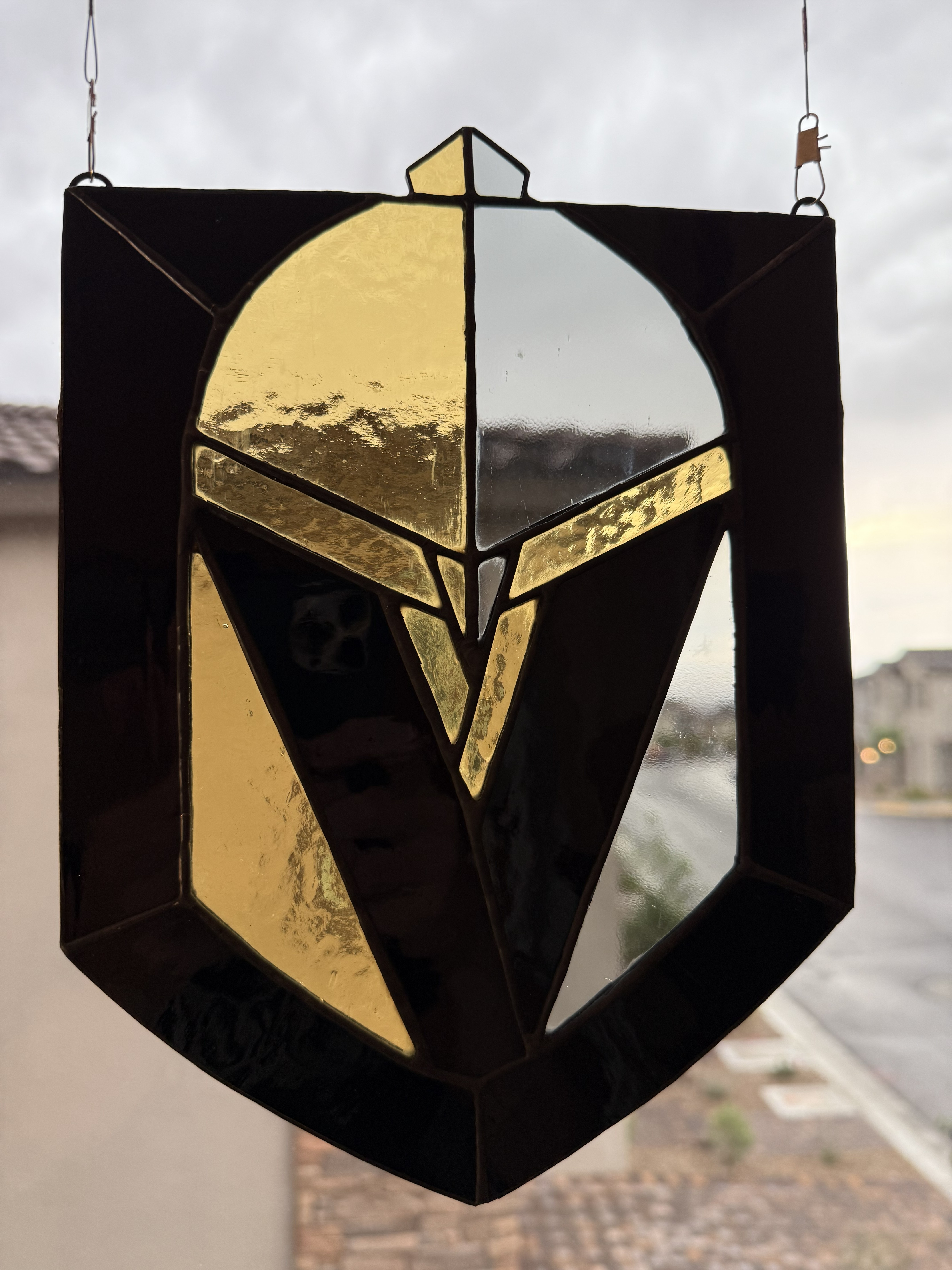 Vegas Golden Knights stained glass panel